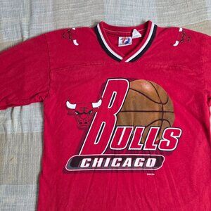 Vintage Blokecore Sporty RetroSport Chicago Bulls Quarter Sleeve Cotton Jersey